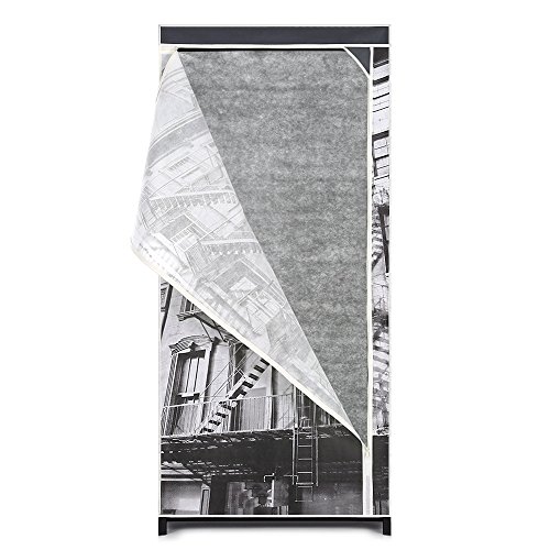 75 x 45 x 160cm armoire et penderie de rangemen...