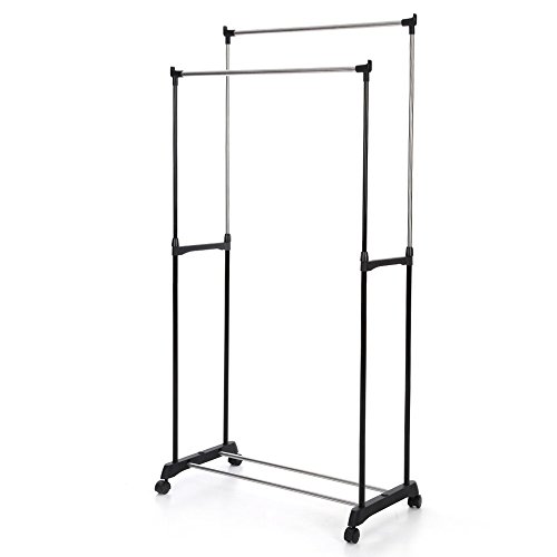 Portant à vêtement réglable avec roulettes