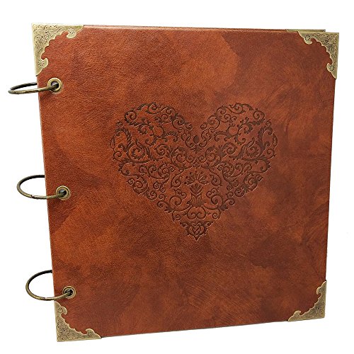 saibang Rétro en cuir DIY Album photo, 3 anneau...
