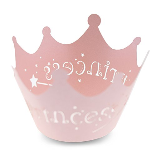 YUYIKES yuyikes Lot de 50 vigne Couronne de Princesse en Dentelle Coupe Bake gâteau Papier Cups Premium Étui support pour cupcakes muffin cuisson tasse pour mariage fête d'anniversaire de douche bébé fille Décoration, Rose, 1.96"/5.0cmX 3.14"/8.0cmX1.96"/5.0cm. code EAN 0613865206427 