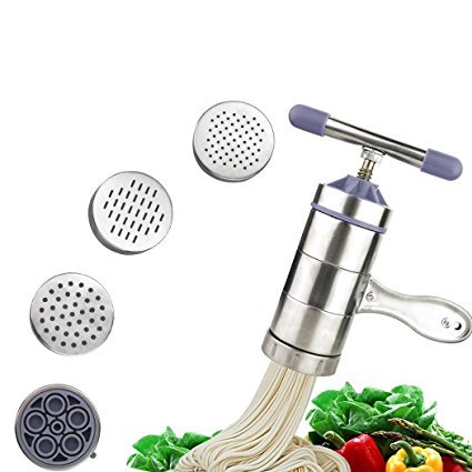 Machine à presser machine de nouilles manuelles presse-patée pressoir à jus en acier inoxydable avec 5 moule des nouilles 0614591060406 Dewel