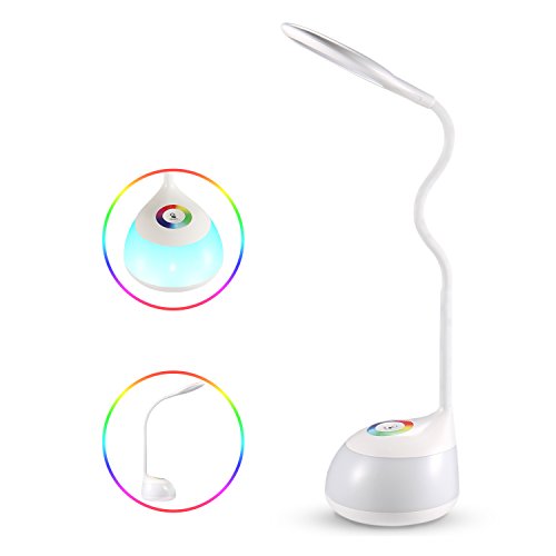 Lampe de bureau LED Desk Lamp Table Table de chevet Intensité lumière, mengk oeil Lampe avec colorées d'économie d'énergie Lampe LED pour bureau, chambre à coucher, table de chevet, Lire et dormir 0614591507512 MengK