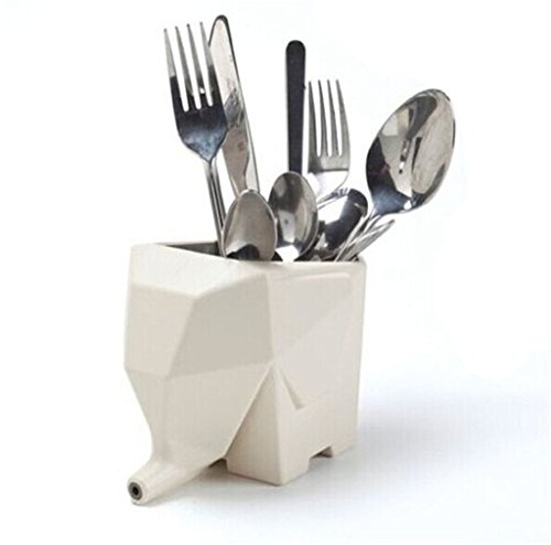 Hangqiao Egouttoir à vaisselle boîte présentoir rangement de pinceaux maquillage passoire stockage eléphant, blanc 0614785595882 (0614785595882)