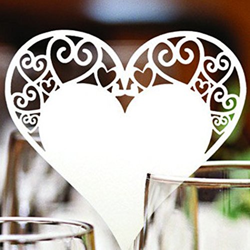 Lieu 50Pcs mariage Cartes pour Verre à vin Nom ...
