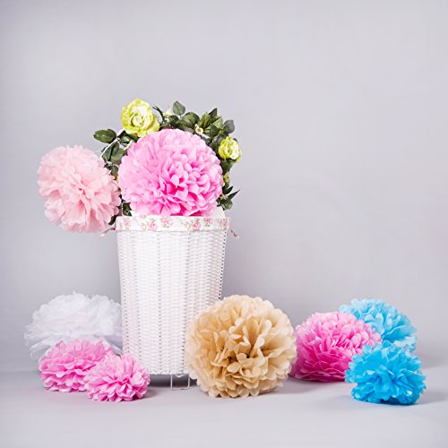 12x pompons fleurs en papier de soie pour la dé...