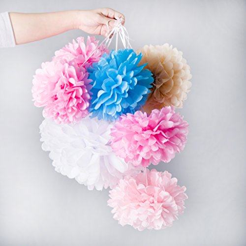 11x pompons fleurs en papier de soie pour la dé...