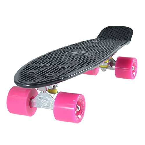 Land Cruiser Skateboard rétro en plastique étui de transport inclus black deck / pink solid code EAN 0616312402847 