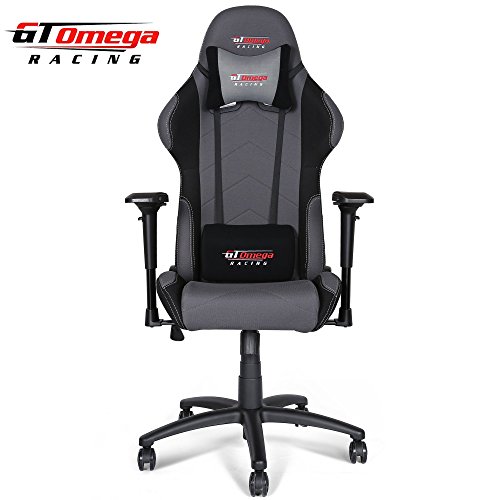 GT OMEGA PRO RACING FAUTEUIL DE BUREAU BAQUET EN TISSU GRIS ET NOIR 0616641769420 GT Omega Racing