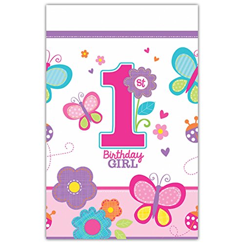 1 Nappe de fête 1er anniversaire "1st Birthday Girl" en plastique 0616913211442 1 Birthday Girl