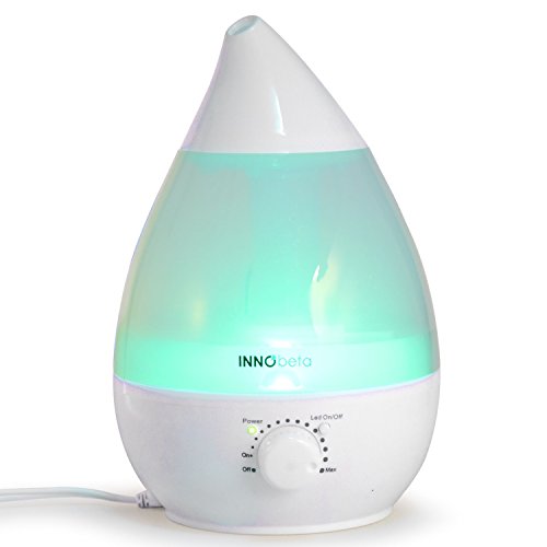 Innobeta InnoBeta® 2,4 Liter Ultrasonic Cool Mist humidificateur avec Filtre, Diffuseur Aroma - Calme, Arrêt automatique, Longue durée, 7 lumières de LED de couleur code EAN 0616919829061 
