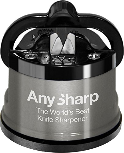 ANYSHARP AnySharp Pro Aiguiseur de Couteaux Métal avec Ventouse Métal brossé  6 x 6 x 6,4 cm 0619098001617 (0619098001617)