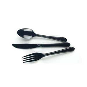 De Sortie - Lot de couverts en plastique noir t...