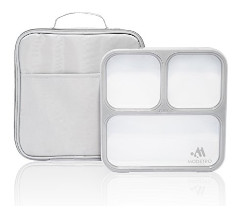 modetro Boite à lunch de Bento - 3 compartiments étanches - comprend sac à repas pour adulte isotherme - Ultra Mince Conteneur De Boite 0620974017790 (0620974017790)