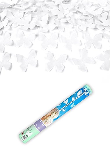 Lot 2 Canons CONFETTIS Papillon Blanc Mariage 4...