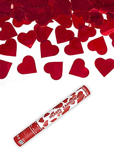 Lot 10 Canons CONFETTIS COEUR Rouge Mariage 40c...