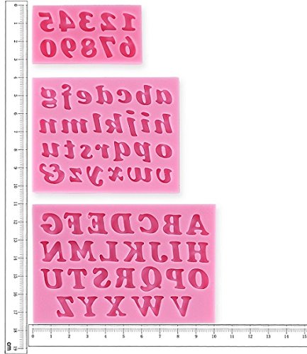 Lot de 3 Moule Silicone Lettre Chiffre 3D - Alp...