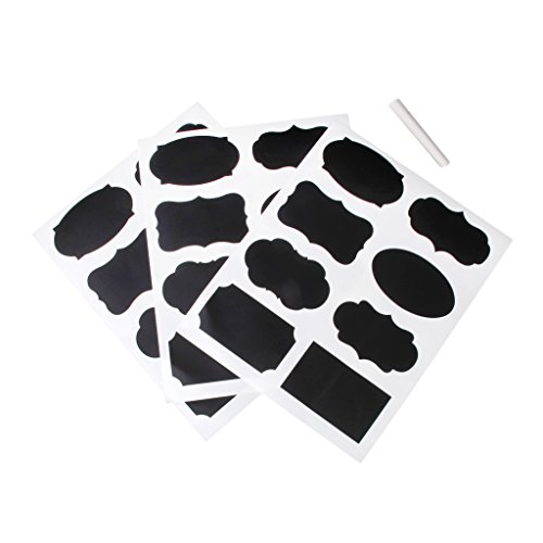 3 Feuilles 24pcs Tableau Noir Étiquette Autocol...