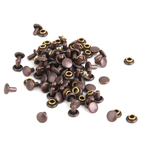 Lot d'environ 50Pcs Rivets Double Têtes en Cuiv...