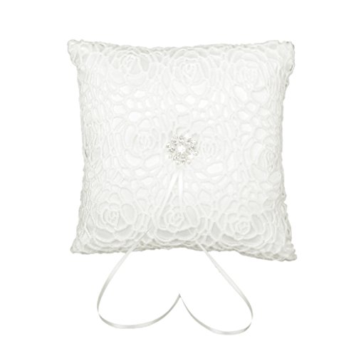 Coussin Porteur de Bague Motif de Fleur 20 x 20...