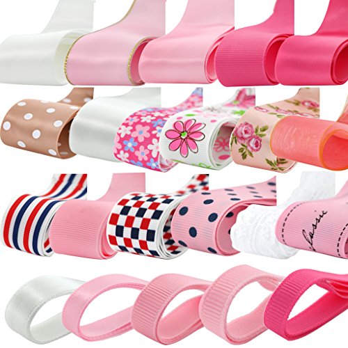 Lot de 22pcs ruban gros-grain motif mixte pour ...