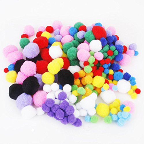 Lot de 300pcs 5 Tailles Couleur Aléatoire Pompons pour Enfant Artisanat Couture 0630125589397 Générique