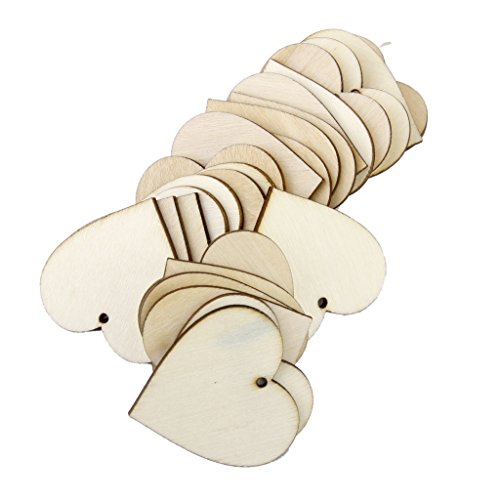 Lot de 25pcs embellissement forme de coeur en b...