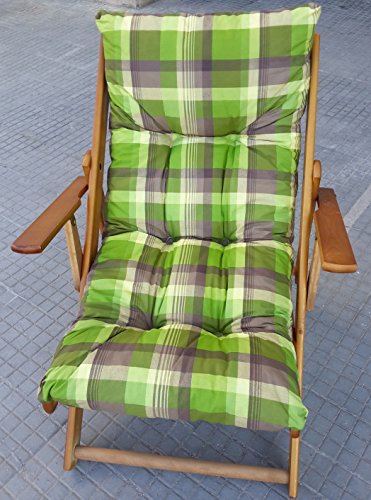 FAUTEUIL RELAX EN BOIS PLIABLE AVEC COUSSIN INT...