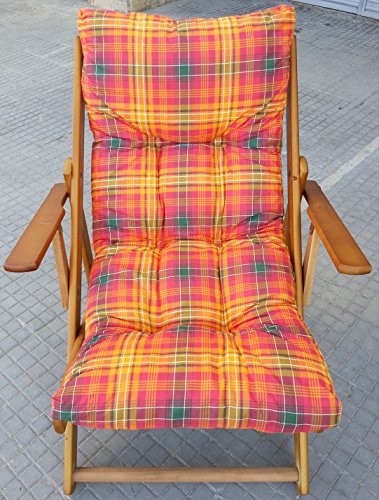 FAUTEUIL RELAX EN BOIS PLIABLE AVEC COUSSIN INT...