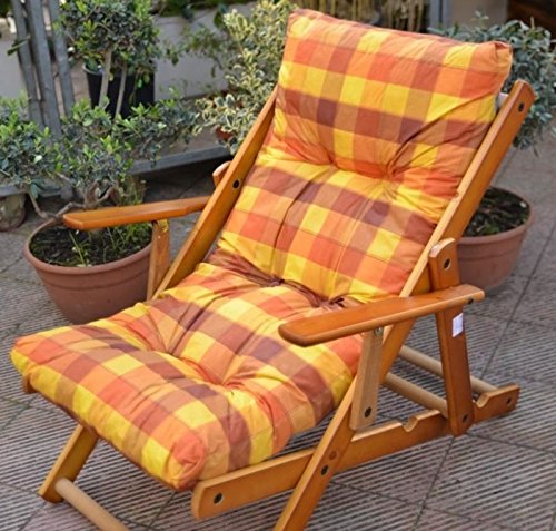 FAUTEUIL RELAX EN BOIS PLIABLE AVEC COUSSIN INT...