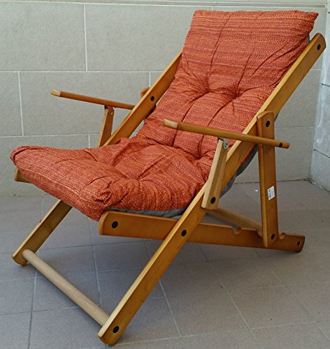 Fauteuil chaise relax chaise longue en bois pli...