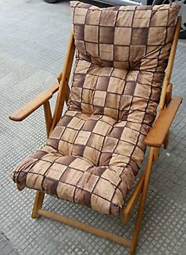 FAUTEUIL RELAX EN BOIS PLIABLE AVEC COUSSIN INT...