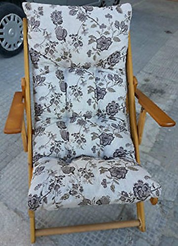 FAUTEUIL RELAX EN BOIS PLIABLE AVEC COUSSIN INT...