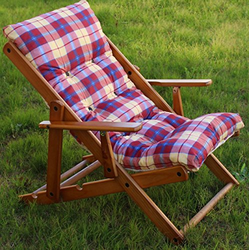 FAUTEUIL RELAX EN BOIS PLIABLE AVEC COUSSIN INT...