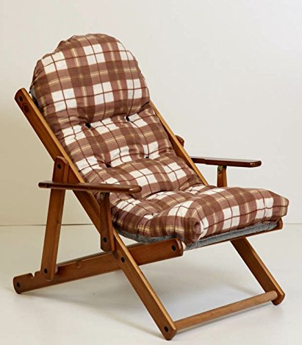 FAUTEUIL RELAX EN BOIS PLIANTE LUXE COUSSIN SUP...