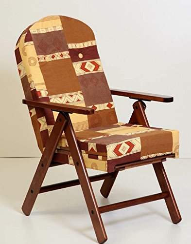 Masslegno Amalfi - Fauteuil inclinable 4 positions à dossier rembourré avec rallonge repose-pieds, hauteur 105 cm 0630937345105 (0630937345105)