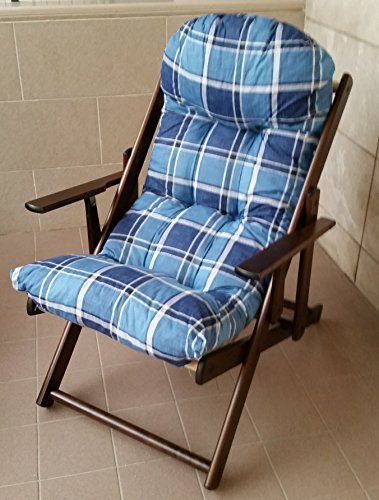 Liberoshopping FAUTEUIL RELAX EN BOIS MAISON DE JARDIN RELAX SUPER REMBOURRÉ PLIABLE AVEC COUSSIN INTÉGRÉ 100 CM DE H POUR LE SÉJOUR LA CUISINE CANAPÉ DE SALON RÉGLABLE 3 POSITIONS code EAN 0630937345136 