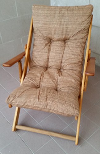Fauteuil chaise relax chaise longue en bois pli...