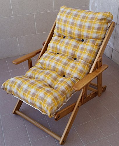 Liberoshopping Fauteuil chaise chaise longue relax 3 positions en bois pliable Coussin rembourré H 100 cm séjour cuisine salon canapé Armchair Sofa Camping code EAN 0630937345297 