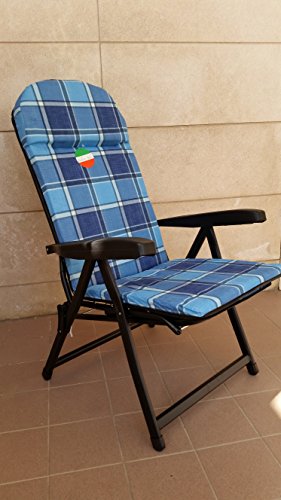 METALFAIR Fauteuil relax en métal rembourrée avec repose-pied pour bain de soleil dans maison et jardin 0630937345389 (0630937345389)