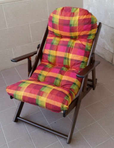 Fauteuil chaise relax chaise longue en bois pli...