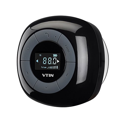 VTIN [Mini Haut-Parleur Bluetooth 4.0] VTIN Relaxer Mini Enceinte Etanche Puissant avec Tuner FM Radio Ecran LCD Digital Waterproof Portable de Crystal Clear Sound, Kit Mains Libres et Micro Intégré avec Ventouse pour iPhone 7 7Plus SE 6S 6 Plus 5S, Nokia, HTC, Blackberry, Google, LG, Nexus, iPad, Tablette PC, Wiko, XiaoMi, HuaWei, ZTE, etc code EAN 0632423274753 