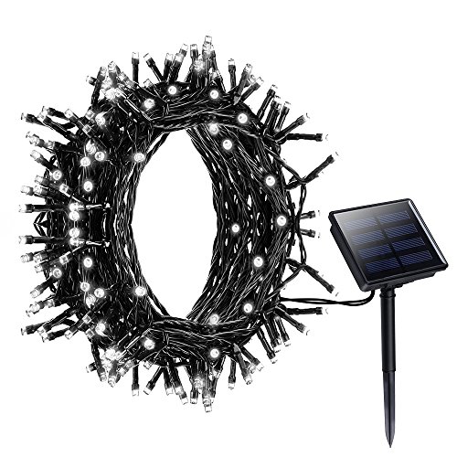Litom Guirlande lumineuse solaire, 200 led blanc guirlande solaire extérieur, longueur 22m, avec 8 modes de travail pour décoration jardin, maison, fête, soirée 0632423495103 (0632423495103)