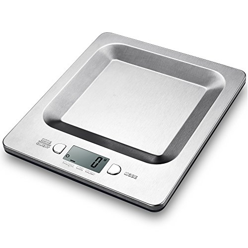 Topop Balance de cuisine avec une capacité de 11lb poids 5 kilograme en acier inoxydable de cuisine balance avec 4 unités de mesure code EAN 0632423557597 