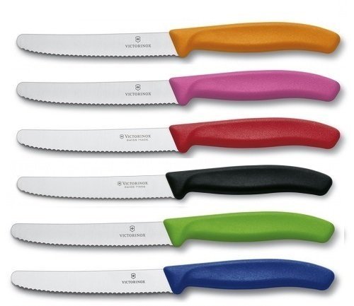 Jeu de 6 couteaux à pain colorés