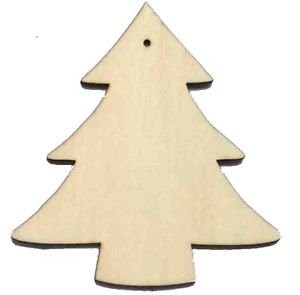 Lot de 10 sapins de noël en bois brut avec trou...