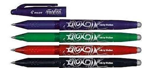 Frixion lot de 4 stylos type roller en couleurs...