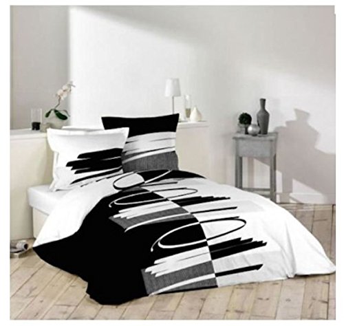 Housse de couette noire et blanche