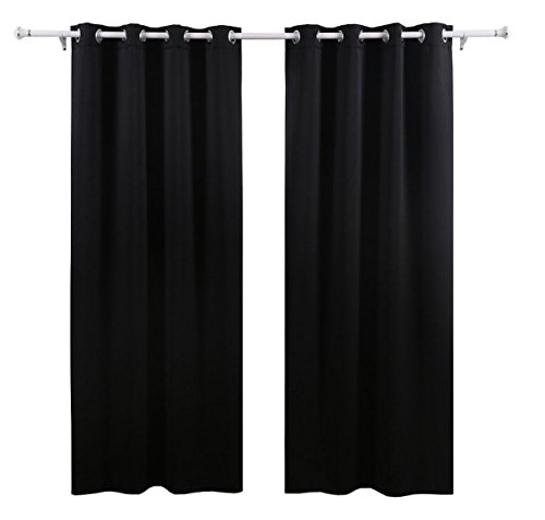 2 RIDEAUX NOIR EPAIS 