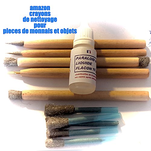 Crayons de nettoyage Set complet De 5 Crayons de nettoyage pour pieces de monnais et objets plu paraloïd B 72 code EAN 0634154444542 