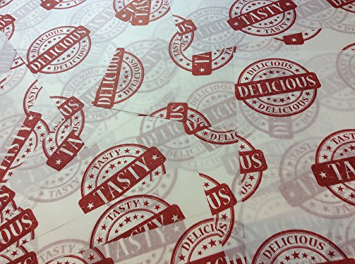 Tasty & Delicious 50 x Rouge sur Blanc de Luxe Imprimé Papier sulfurisé Burger pour Deli Premium code EAN 0634154687215 